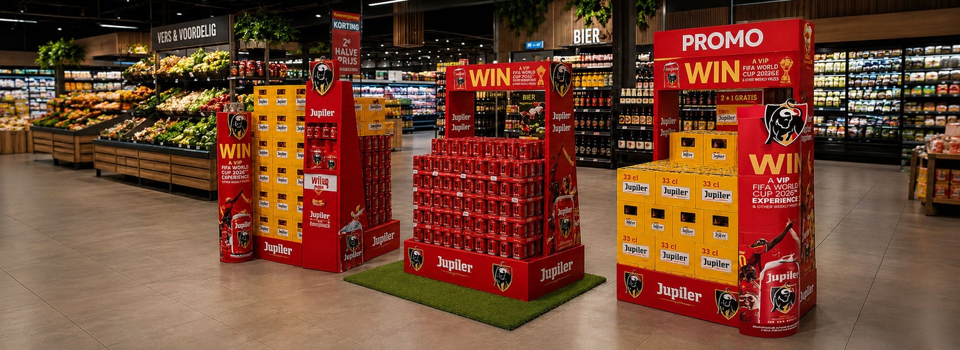 Jupiler WK 2026 actie winkelvloer Jupiler WK 2026 actie winkelvloer