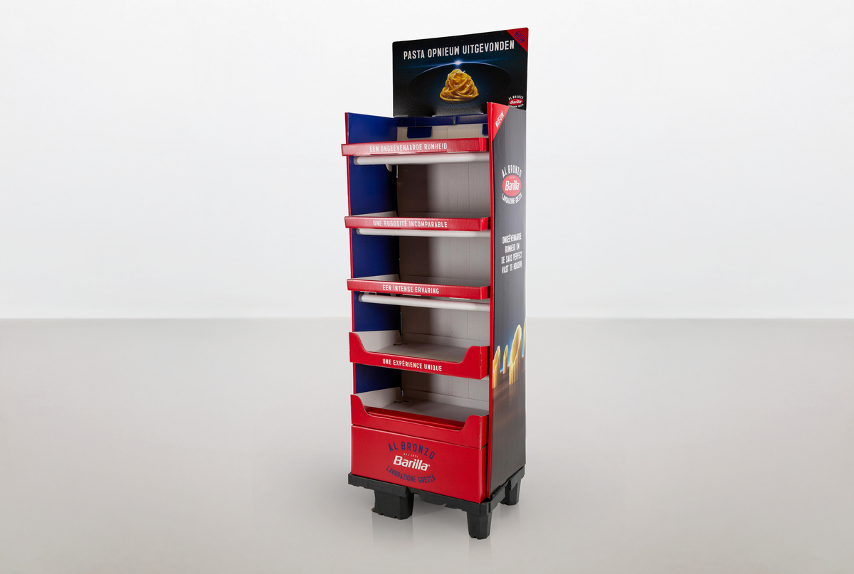 Kartonnen palletdisplay - Barilla - Holbox Kartonnen palletdisplay - Barilla - Holbox